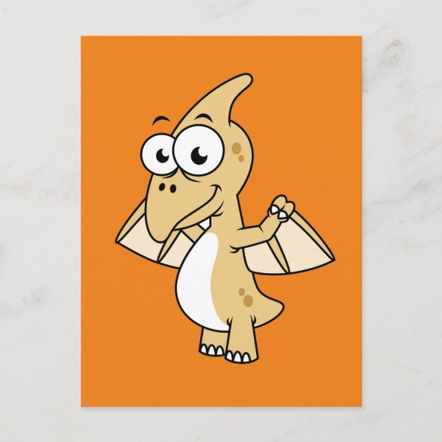 Cute Illustration Of A Pterodactyl. 2 Postcard (Front)