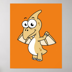 Cute Illustration Of A Pterodactyl. 2 Poster