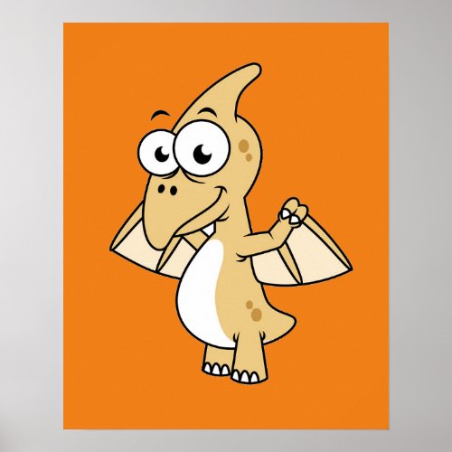 Cute Illustration Of A Pterodactyl 2 Poster