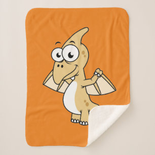 Cute Illustration Of A Pterodactyl. 2 Sherpa Blanket