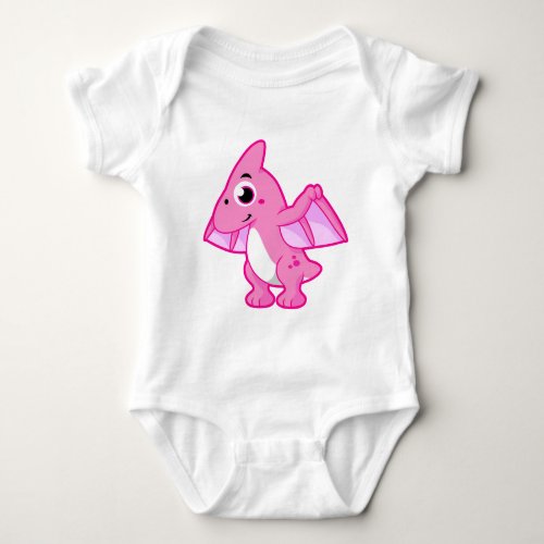 Cute Illustration Of A Pterodactyl Baby Bodysuit
