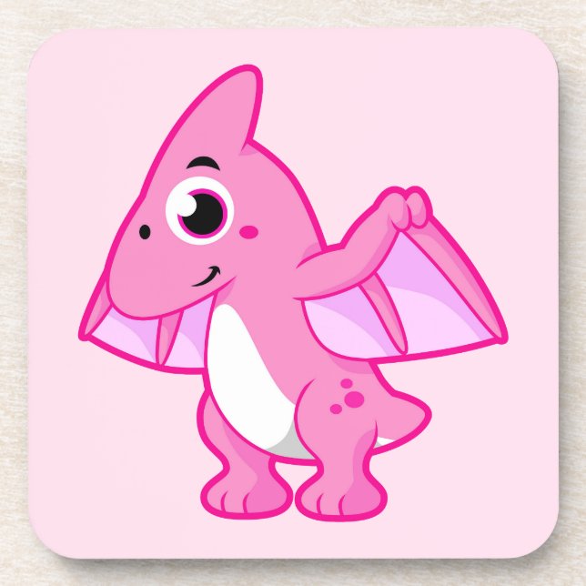 Cute Illustration Of A Pterodactyl. Beverage Coaster (Front)