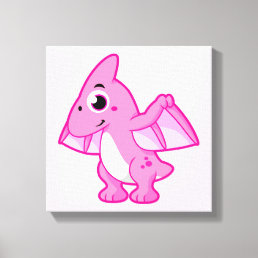 Cute Illustration Of A Pterodactyl. Canvas Print
