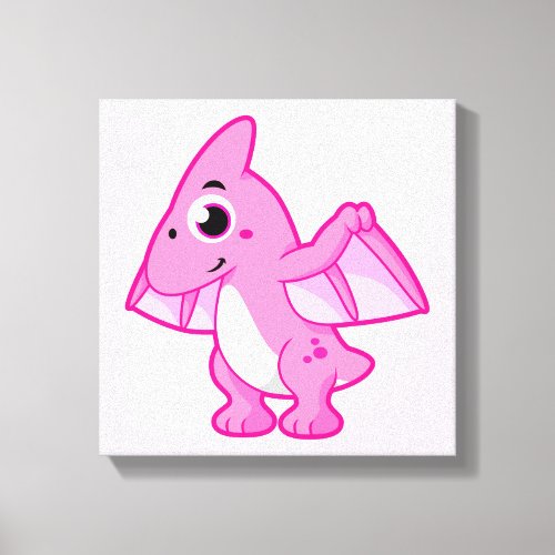 Cute Illustration Of A Pterodactyl Canvas Print