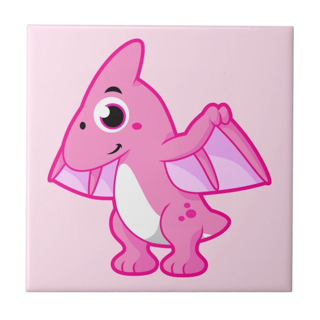 Cute Illustration Of A Pterodactyl. Ceramic Tile (Front)