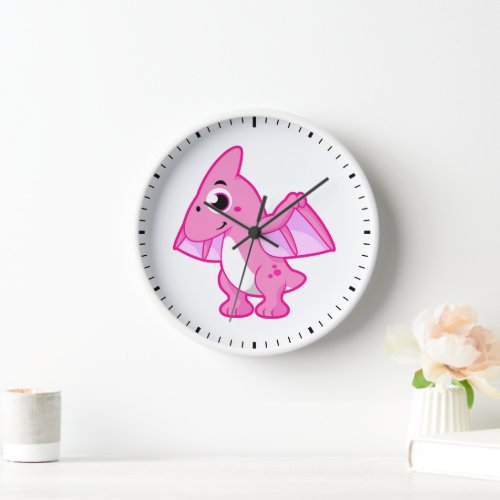 Cute Illustration Of A Pterodactyl Clock
