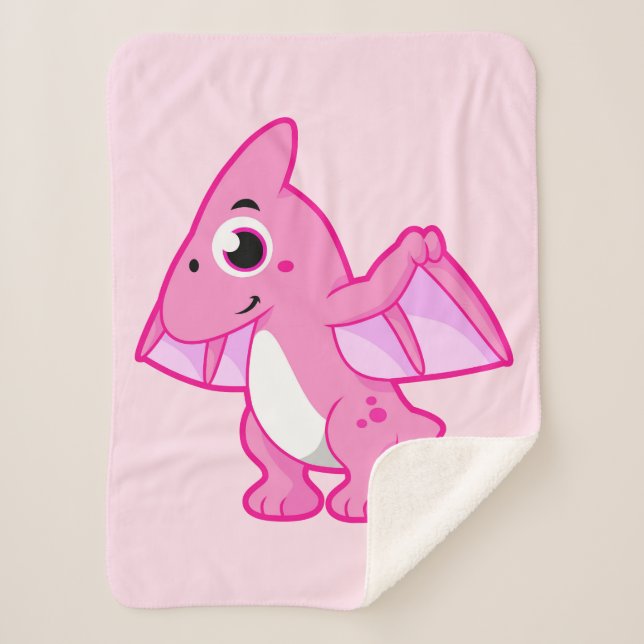 Cute Illustration Of A Pterodactyl. Sherpa Blanket (Front)