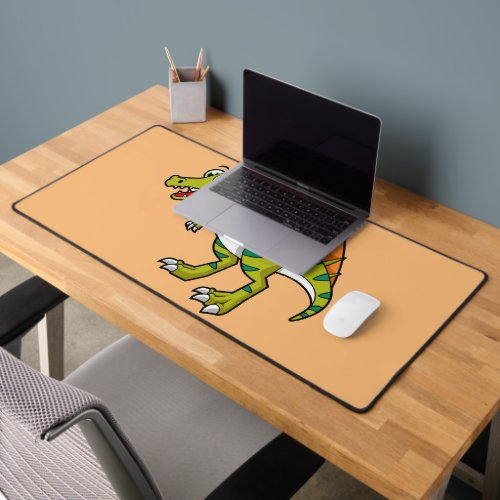 Cute Illustration Of A Smiling Spinosaurus Desk Mat