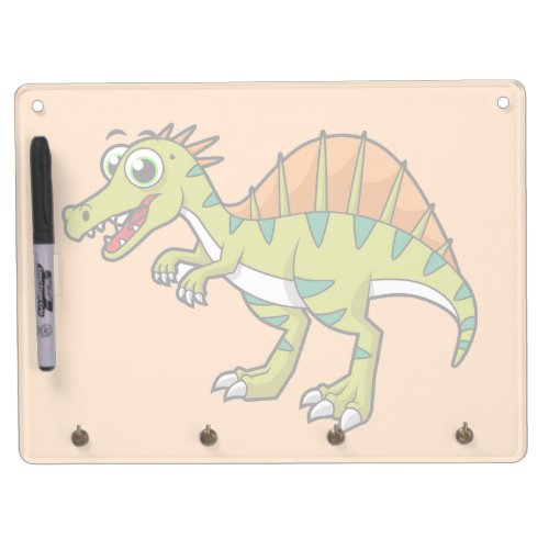 Cute Illustration Of A Smiling Spinosaurus Dry Erase Board With Keychain Holder