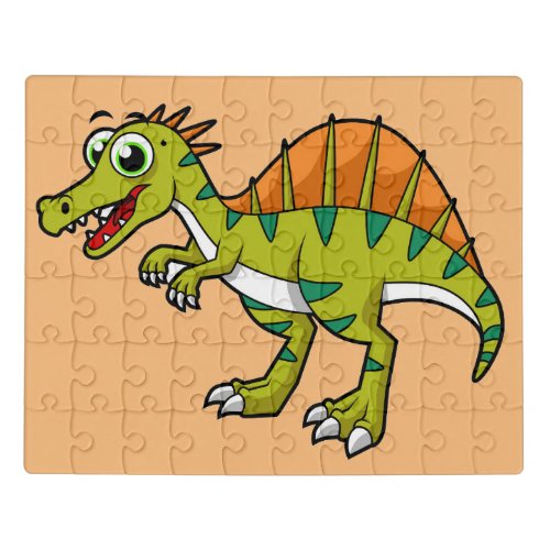 Cute Illustration Of A Smiling Spinosaurus Jigsaw Puzzle