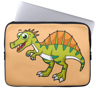 Cute Illustration Of A Smiling Spinosaurus. Laptop Sleeve