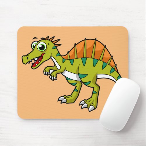 Cute Illustration Of A Smiling Spinosaurus Mouse Pad
