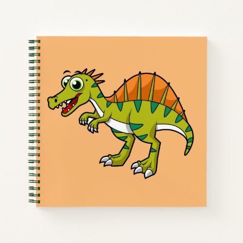 Cute Illustration Of A Smiling Spinosaurus Notebook