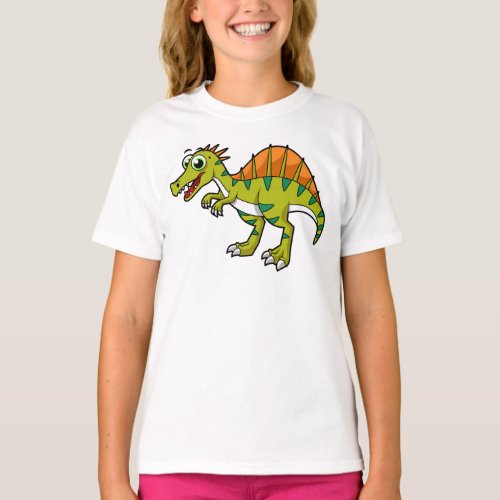 Cute Illustration Of A Smiling Spinosaurus T_Shirt