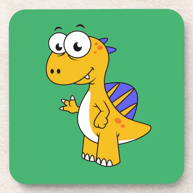 Cute Illustration Of A Spinosaurus. 2 Beverage Coaster (Front)