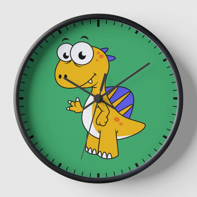 Cute Illustration Of A Spinosaurus. 2 Clock (Front)