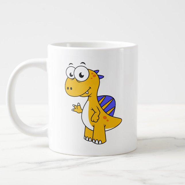Cute Illustration Of A Spinosaurus. 2 Giant Coffee Mug (Left)