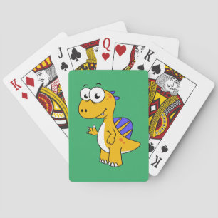 Cute Illustration Of A Spinosaurus. 2 Poker Cards