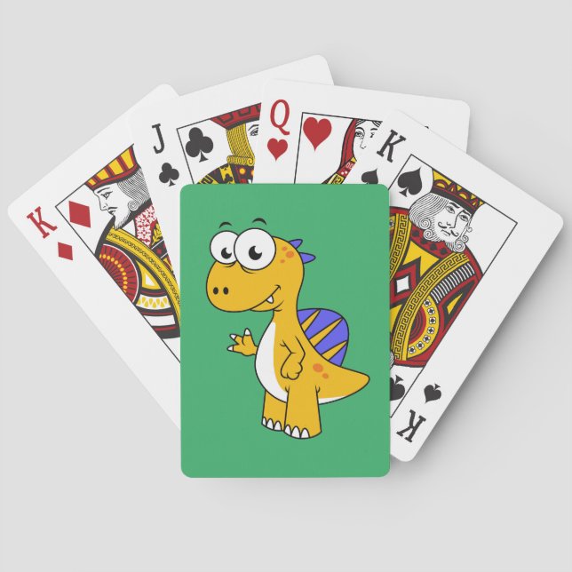 Cute Illustration Of A Spinosaurus. 2 Poker Cards (Back)