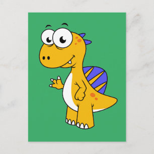 Cute Illustration Of A Spinosaurus. 2 Postcard