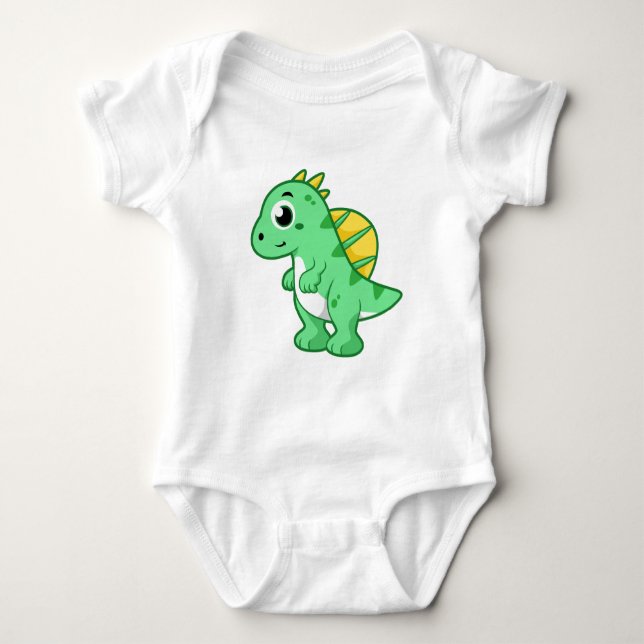 Cute Illustration Of A Spinosaurus. Baby Bodysuit (Front)