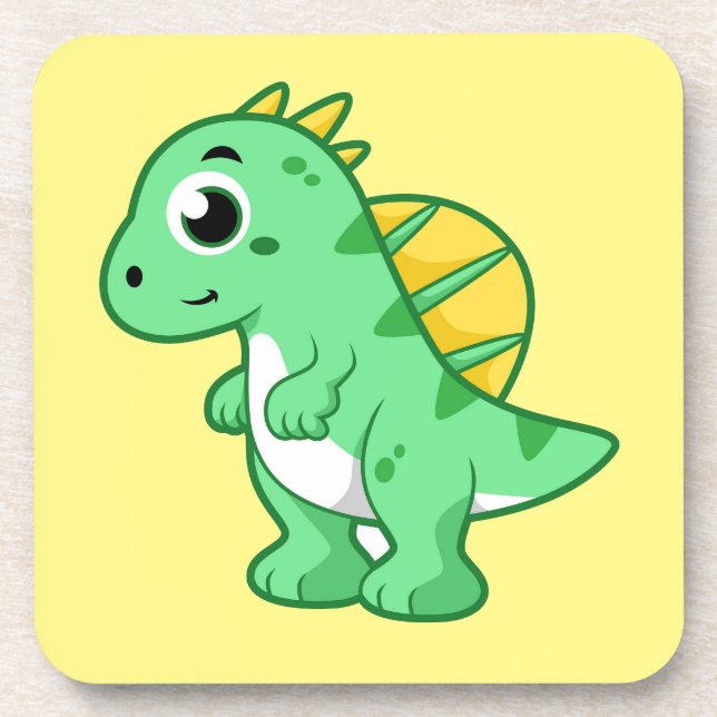 Cute Illustration Of A Spinosaurus. Beverage Coaster (Front)