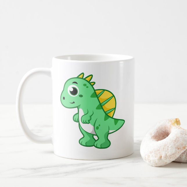 Cute Illustration Of A Spinosaurus. Coffee Mug (With Donut)