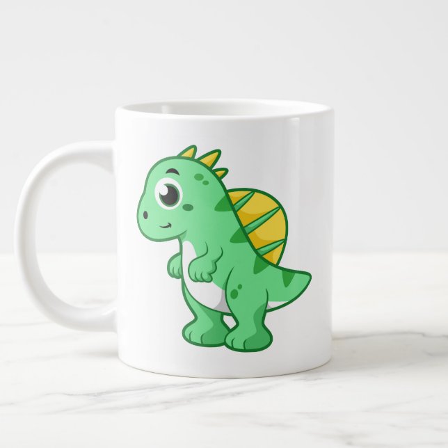 Cute Illustration Of A Spinosaurus. Giant Coffee Mug (Left)