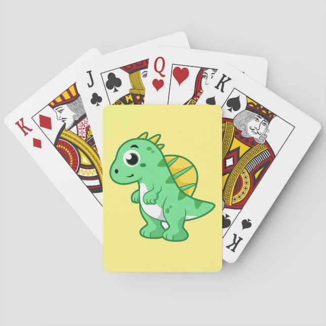 Cute Illustration Of A Spinosaurus. Poker Cards (Back)