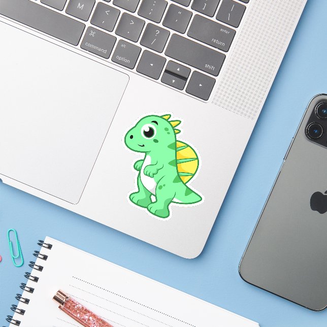 Cute Illustration Of A Spinosaurus. Sticker (Laptop w/ iPhone)