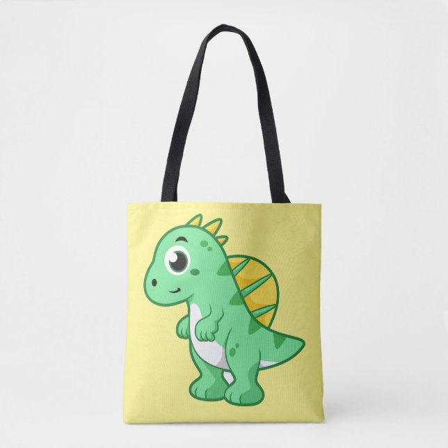 Cute Illustration Of A Spinosaurus. Tote Bag (Front)