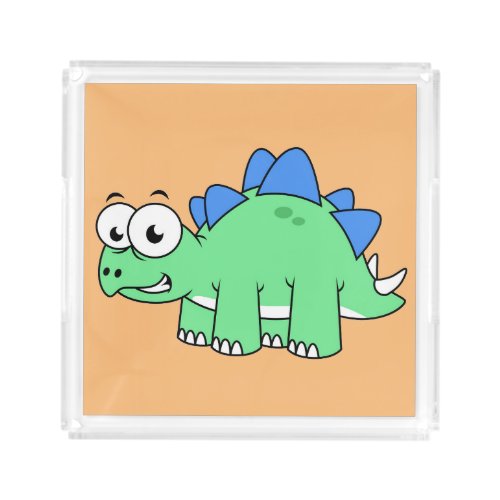 Cute Illustration Of A Stegosaurus 2 Acrylic Tray