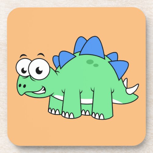 Cute Illustration Of A Stegosaurus 2 Beverage Coaster