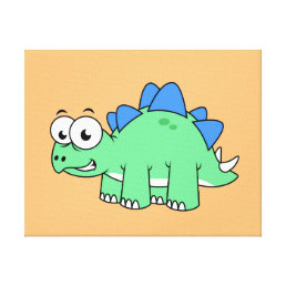 Cute Illustration Of A Stegosaurus. 2 Canvas Print