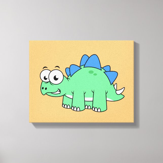 Cute Illustration Of A Stegosaurus. 2 Canvas Print (Front)