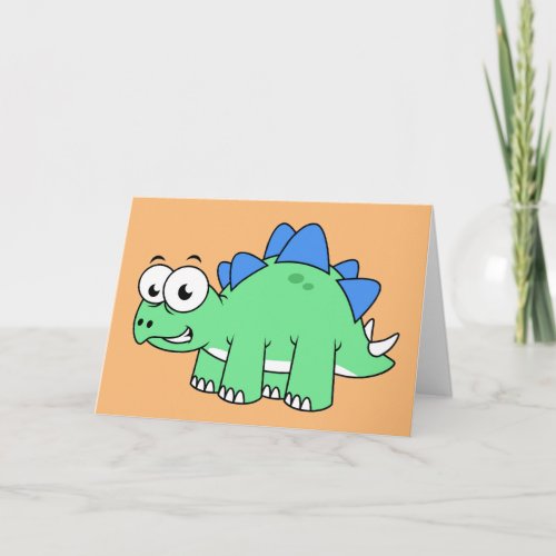 Cute Illustration Of A Stegosaurus 2 Card