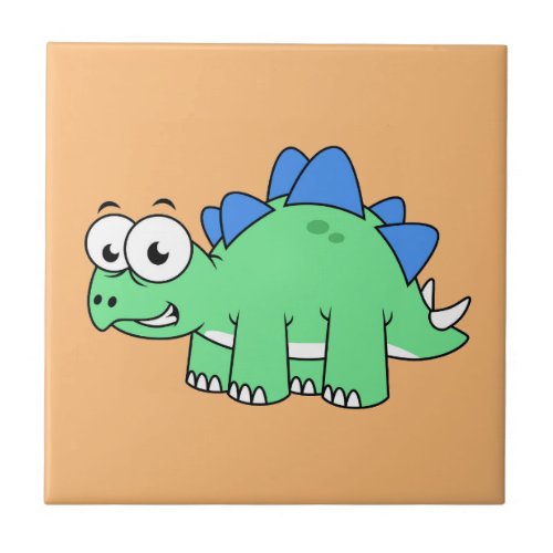 Cute Illustration Of A Stegosaurus 2 Ceramic Tile