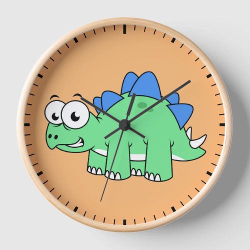 Cute Illustration Of A Stegosaurus 2 Clock