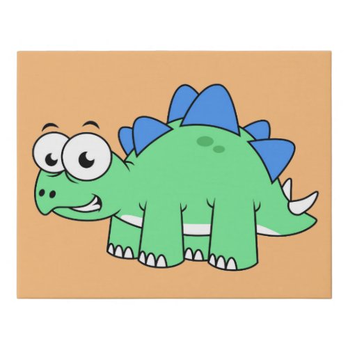 Cute Illustration Of A Stegosaurus 2 Faux Canvas Print