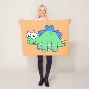 Cute Illustration Of A Stegosaurus. 2 Fleece Blanket