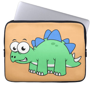 Cute Illustration Of A Stegosaurus. 2 Laptop Sleeve