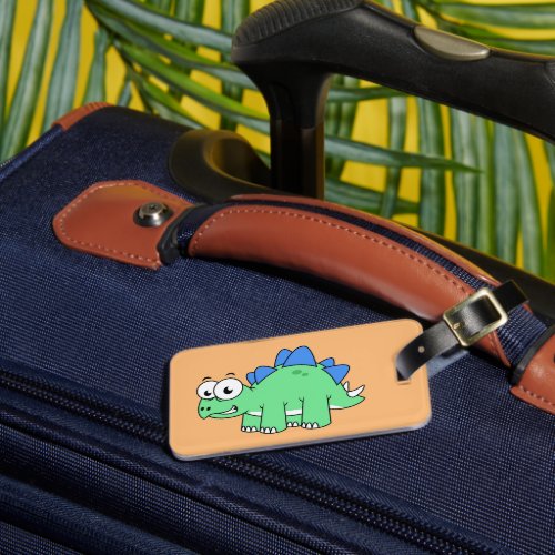 Cute Illustration Of A Stegosaurus 2 Luggage Tag