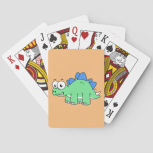 Cute Illustration Of A Stegosaurus. 2 Poker Cards