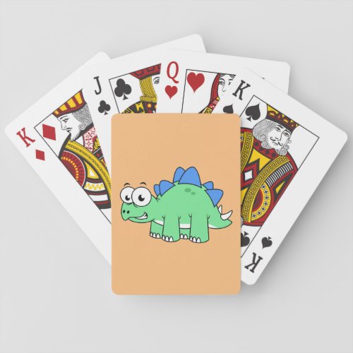 Cute Illustration Of A Stegosaurus 2 Poker Cards
