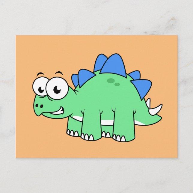 Cute Illustration Of A Stegosaurus. 2 Postcard (Front)
