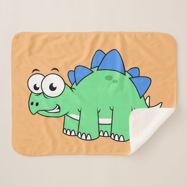 Cute Illustration Of A Stegosaurus. 2 Sherpa Blanket (Front (Horizontal))