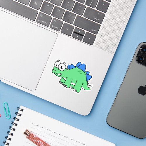 Cute Illustration Of A Stegosaurus 2 Sticker