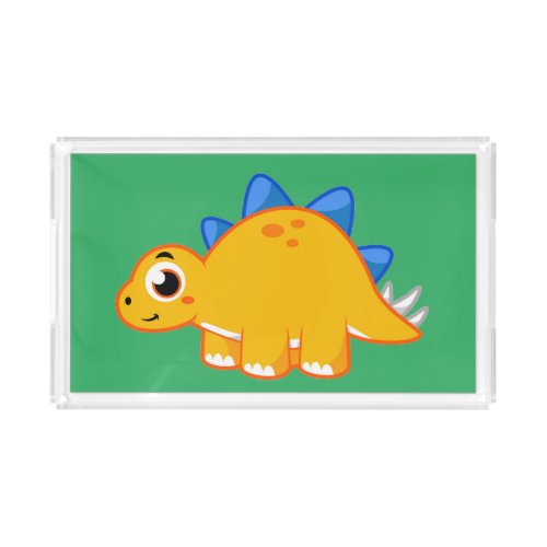 Cute Illustration Of A Stegosaurus Acrylic Tray