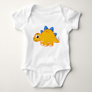 Cute Illustration Of A Stegosaurus. Baby Bodysuit