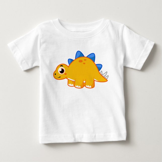 Cute Illustration Of A Stegosaurus. Baby T-Shirt (Front)